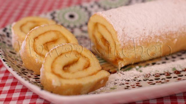 وصفة سويسرول كيك بمربى المشمش من مطبخ حواء